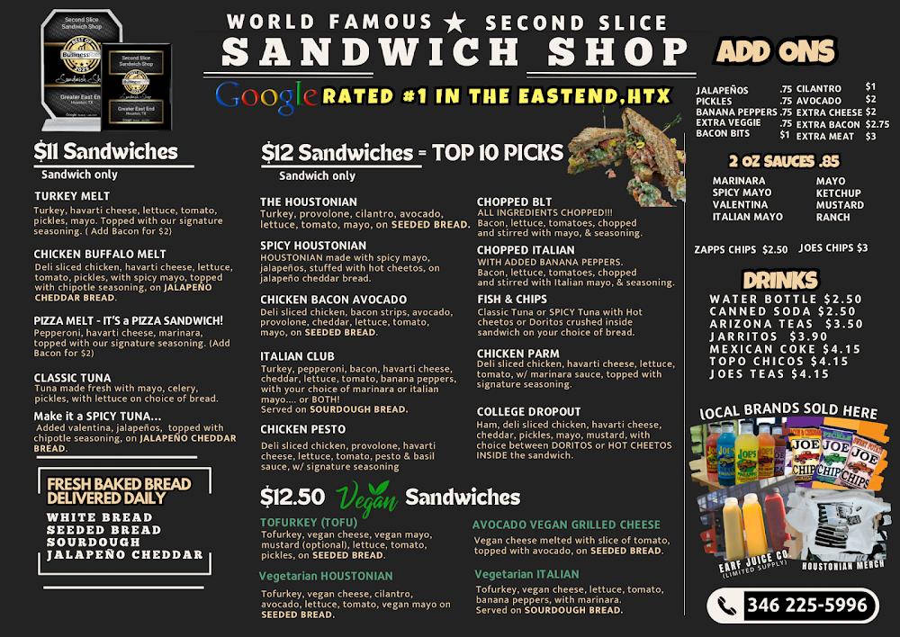 Second Slice Sandwich Shop Menu image 4